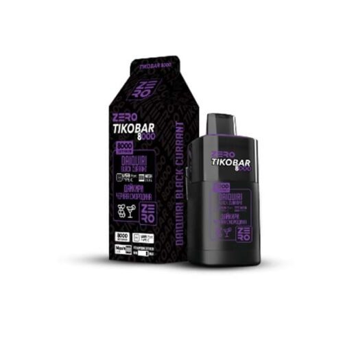 Tikobar / Электронная сигарета Tikobar Zero Дайкири черная смородина (8000 затяжек, одноразовая) в ХукаГиперМаркете Т24